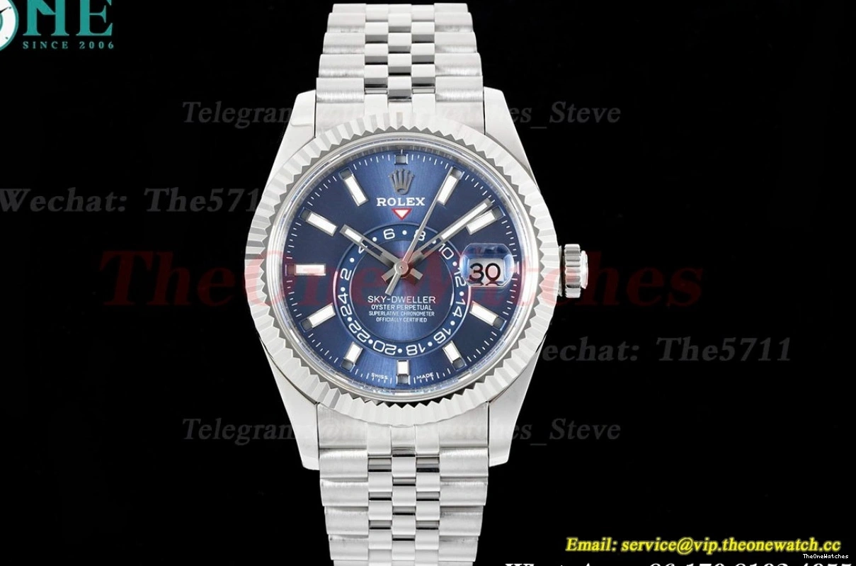 SS FNF Jubilee A9001 SS SkyDweller Blue Stk 42mm 326934  0219